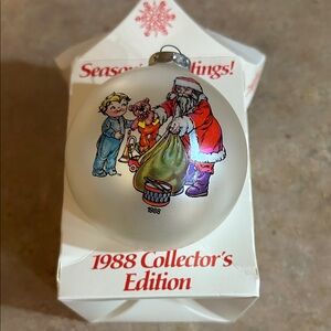 1988 Collector's Edition White Santa Holiday Ornament